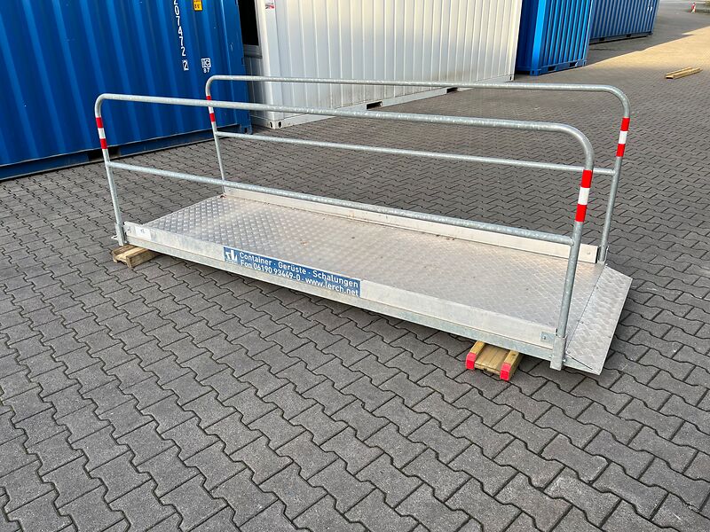 Grabenbrücke Alu, Stahl-Seitengeländer vz., 3,3 x 1,0m