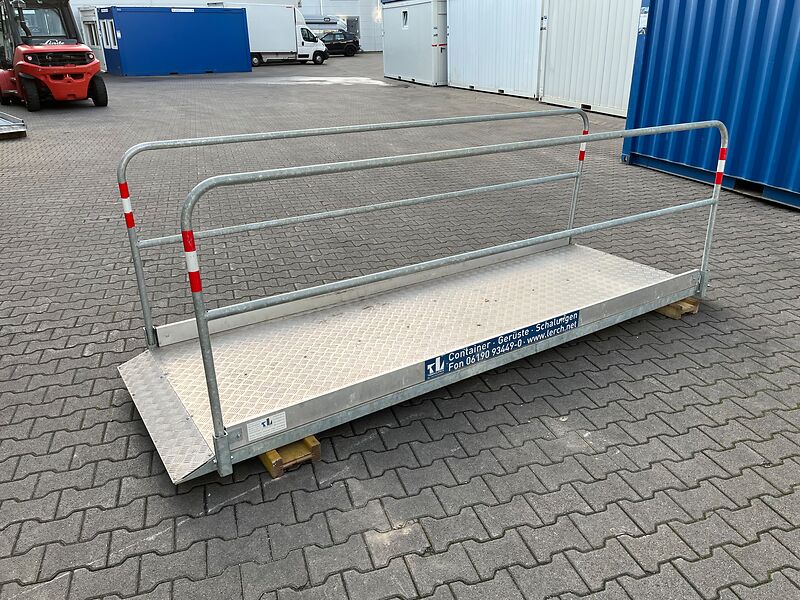 Grabenbrücke Alu, Stahl-Seitengeländer vz., 3,3 x 1,0m