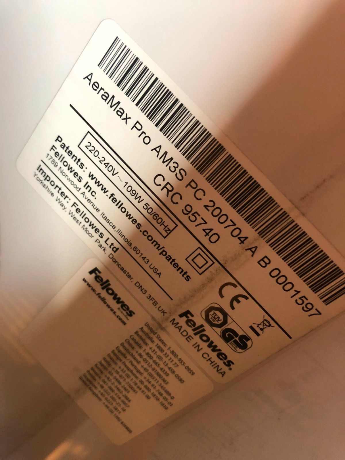 Fellowes | AeraMax Pro AM3S | Luftreiniger | in000815 I24